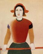 Kasimir Malevich The girl with red stick oil